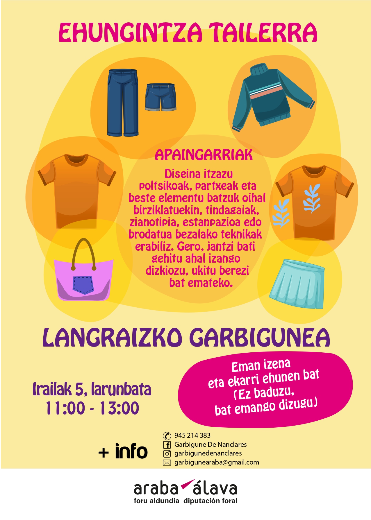 ehungintza tailerra irailak 5.11:00-13:00 info gehiago: garbigunearaba@gmail.com